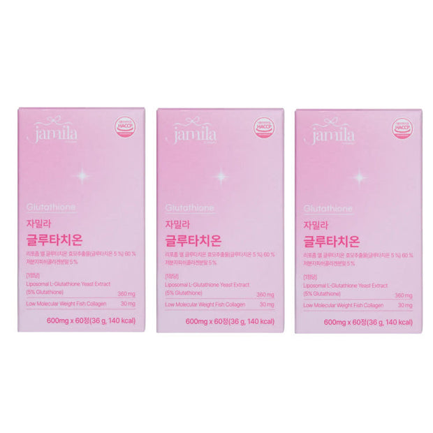 Jamila Liposomal Glutathione High-Potency Whitening & Antioxidant Tablets (60 Tablet x 3)