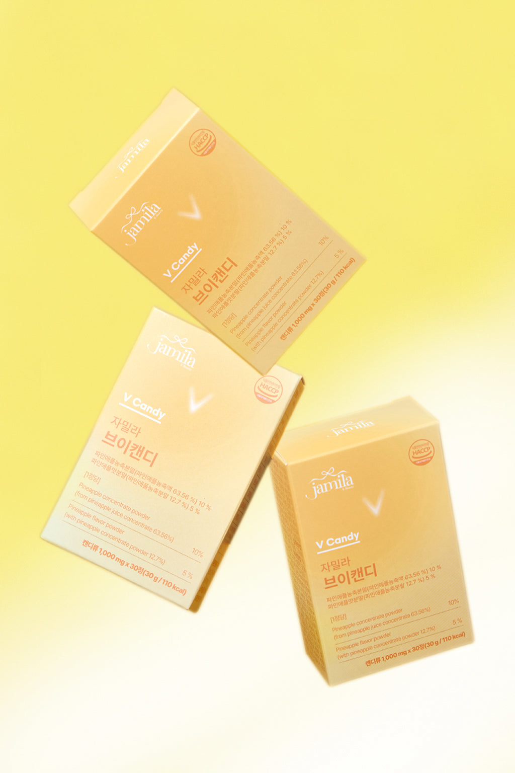 Jamila V-Candy Pineapple Flavor Slimming & Anti-Puffiness Tablets (30 Tablets x 2)