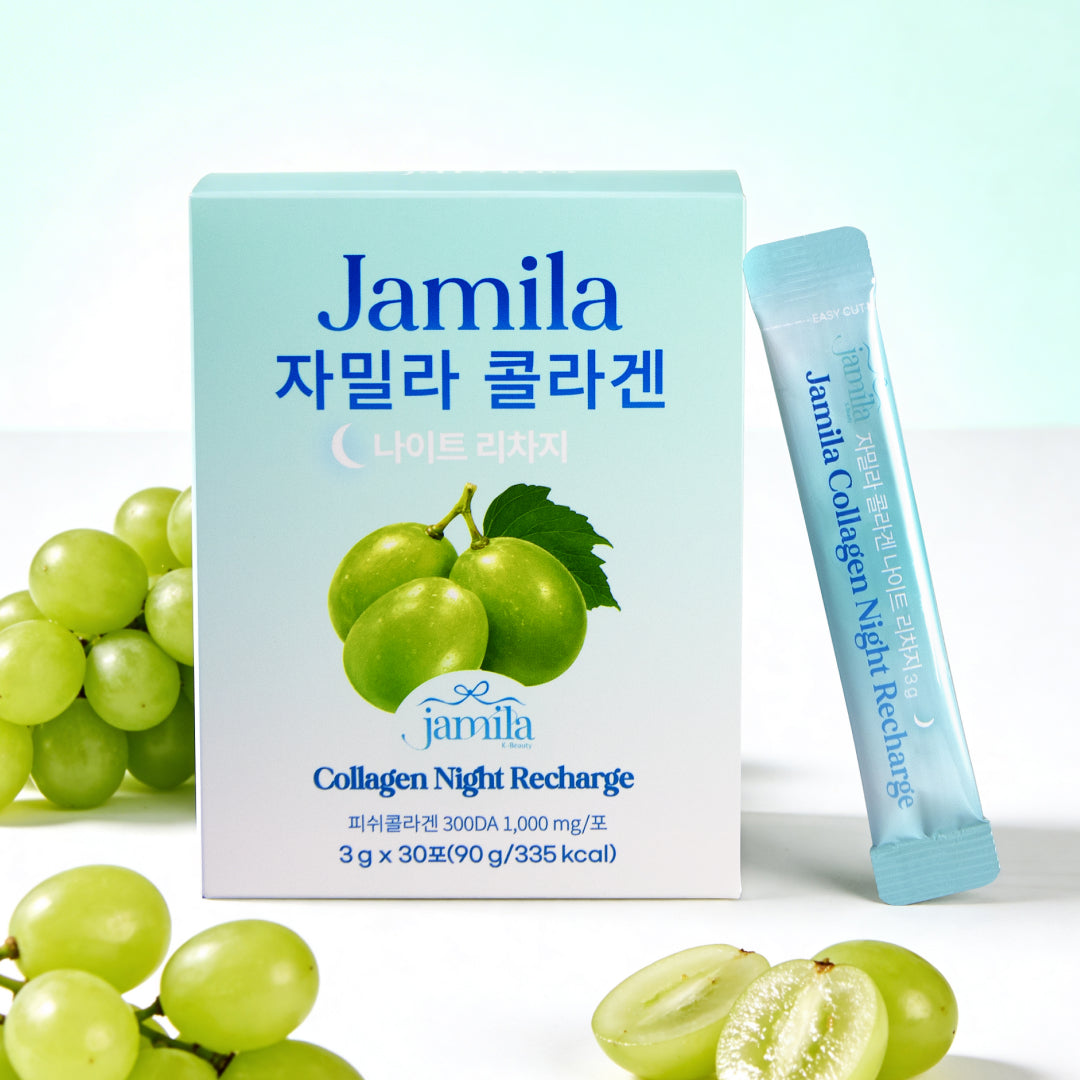 Jamila Collagen Night Recharge Low-Molecular Fish Collagen & Glow Skin -30 Sticks