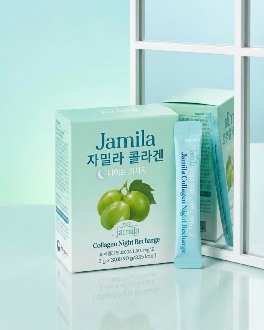 Jamila Collagen Night Recharge Low-Molecular Fish Collagen & Glow Skin -30 Sticks
