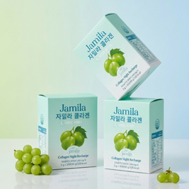 Jamila Collagen Night Recharge Low-Molecular Fish Collagen & Glow Skin -30 Sticks