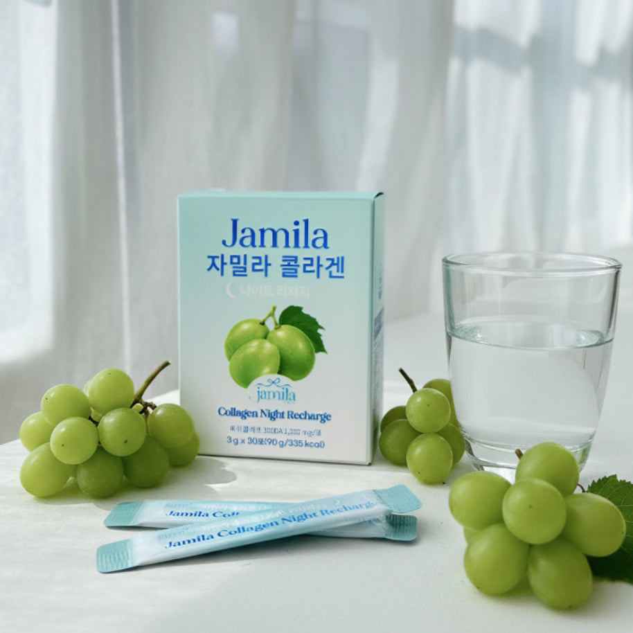 Jamila Collagen Night Recharge Low-Molecular Fish Collagen & Glow Skin -30 Sticks