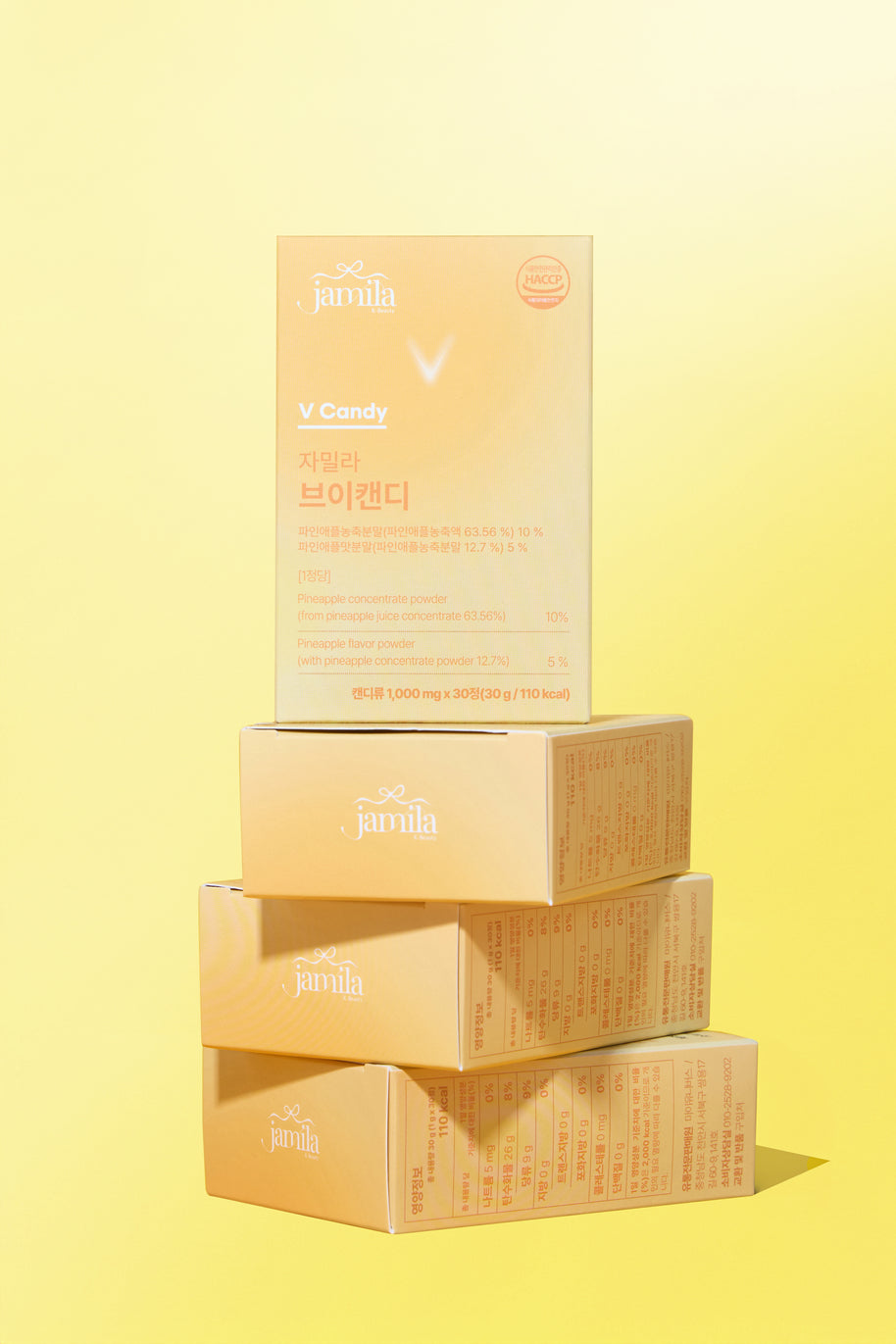 Jamila V-Candy Pineapple Flavor Slimming & Anti-Puffiness Tablets (30 Tablets x 2)