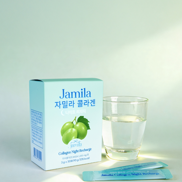 Jamila Collagen Night Recharge Low-Molecular Fish Collagen & Glow Skin -30 Sticks