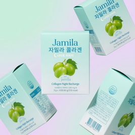 Jamila Collagen Night Recharge Low-Molecular Fish Collagen & Glow Skin -30 Sticks