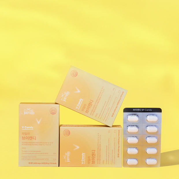 Jamila V-Candy Pineapple Flavor Slimming & Anti-Puffiness-30 Tablets